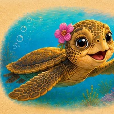 Kai the Young Turtle swimming underwater