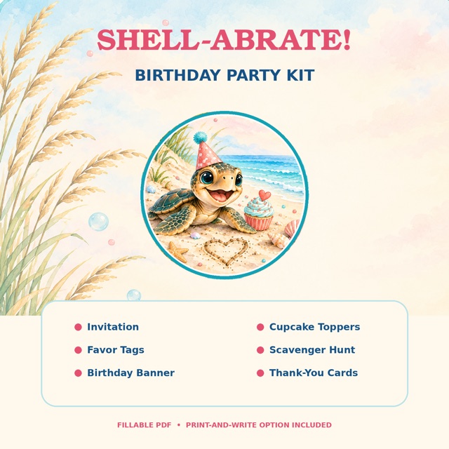 SHELL-ABRATE! birthday party kit